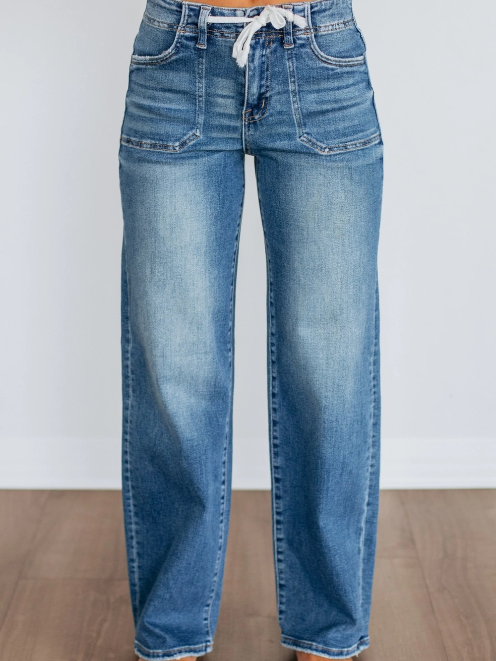 Risen Jeans Wide Leg Dark Denim